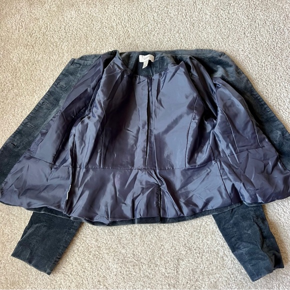 LOFT Petites Gray Velvet Mandarin Collared Blazer—SZ. 4P - Picture 16 of 16